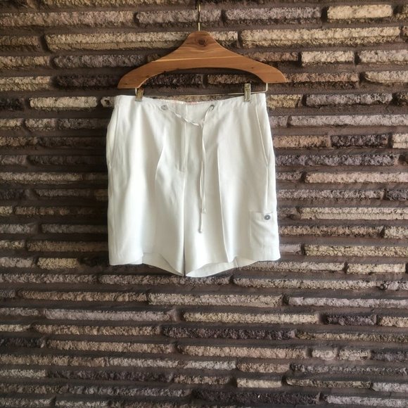 Tommy Bahama 100% Silk Ivory Drawstring Shorts - Picture 2 of 8